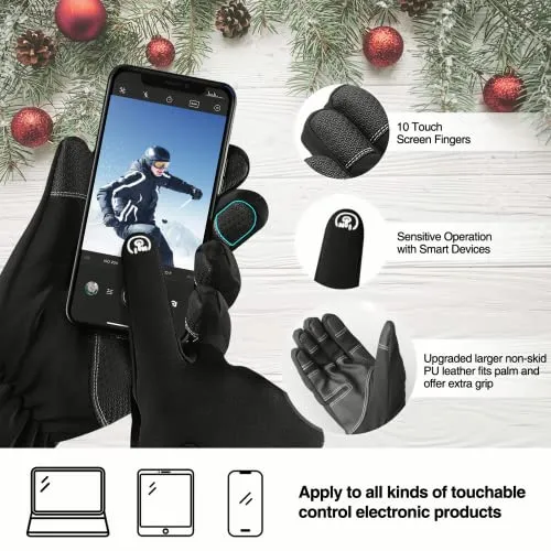 -30℉ Waterproof Winter Gloves 3M Thinsulate Breathable Touch Screen Men Women