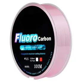 100m Fluorocarbon Fishing Lure Line 4.13-34.32LB Carbon Fiber Leader Fly Fishing Line Super Soft Line Pesca