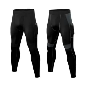 2 Pack Men's Compression Pants Workout Athletic Gym Leggings