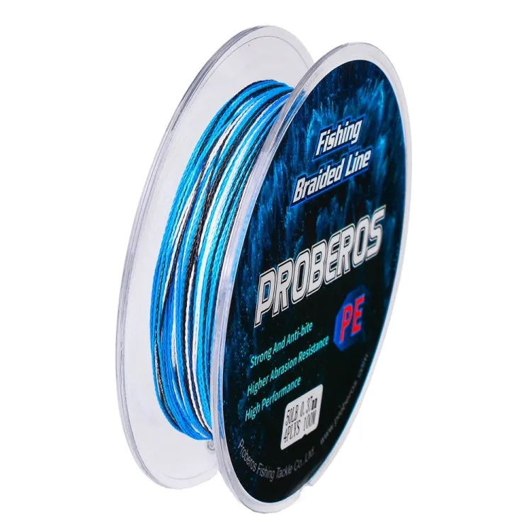 2 PCS PROBEROS 4 Edits 100M Strong Horse Fish Line, Line number: 6.0 / 60LB(Blue)