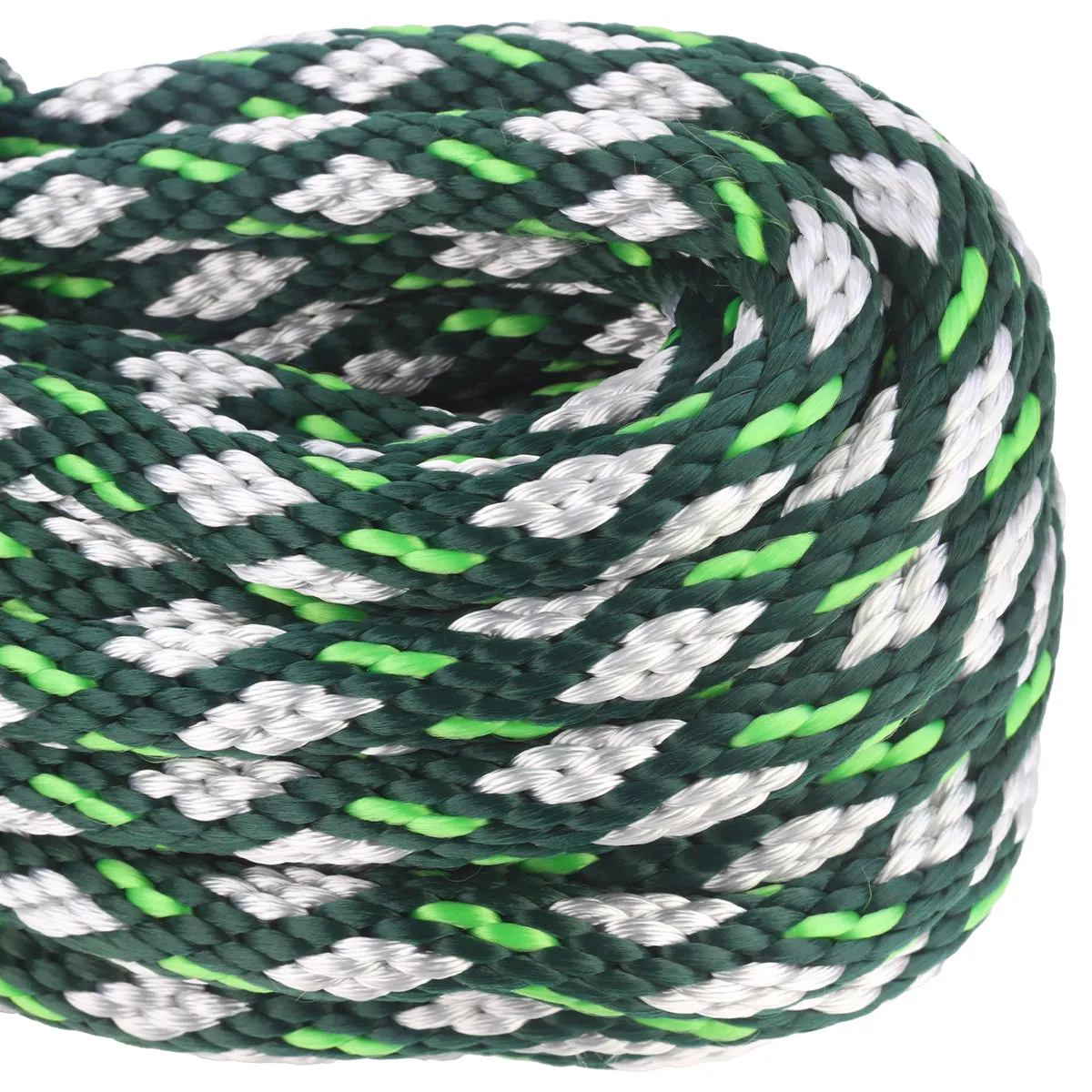 5/8 Solid Braid - Hunter w/ White Diamonds & Neon Green Tracer