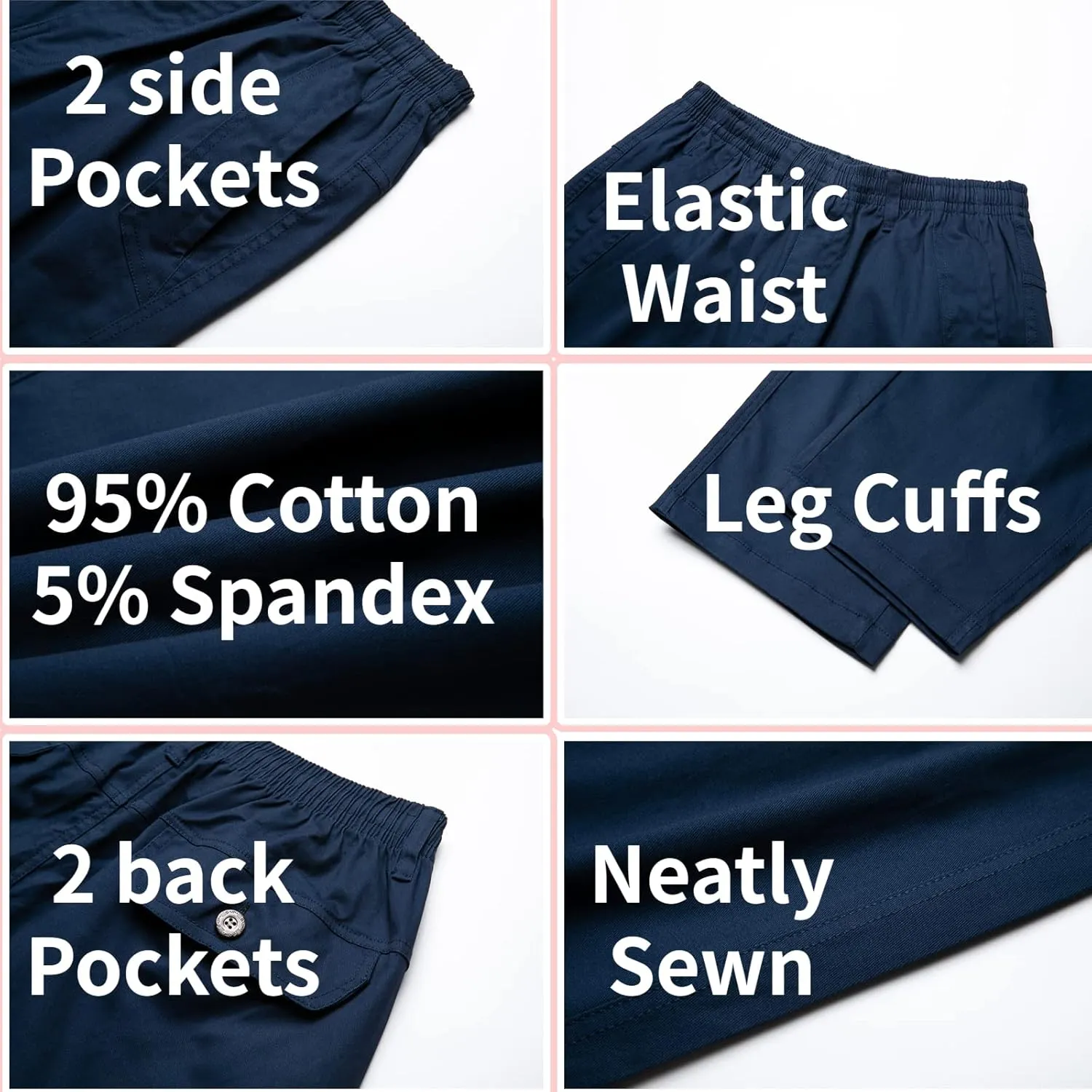 AIFARLD Mens Cargo Pants Elastic Waist Pants Sport Jogger Long Trousers for Hiking Fishing Running Workout