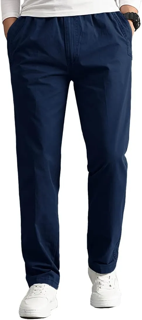 AIFARLD Mens Cargo Pants Elastic Waist Pants Sport Jogger Long Trousers for Hiking Fishing Running Workout