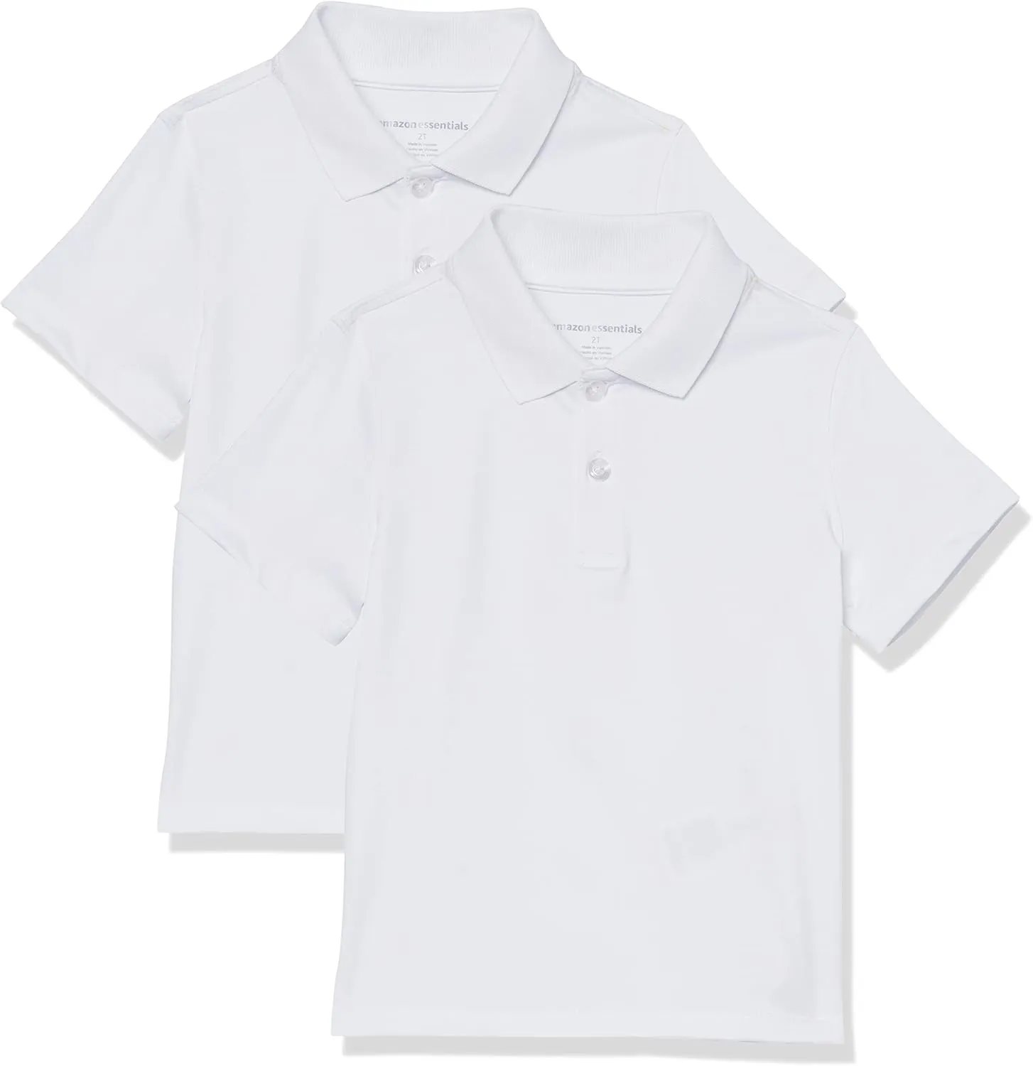 Amazon Essentials Boys and Toddlers' Short-Sleeve Active Performance Polo Shirts, Pack of 2