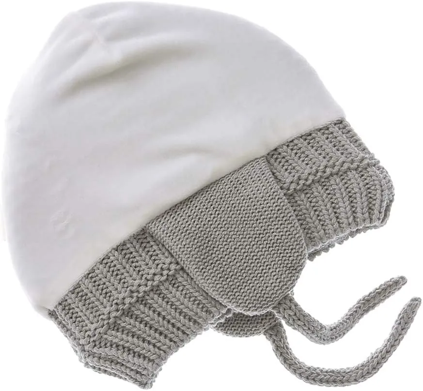 Baby Beanie Earflaps Hat - Infant Toddler Girls Boys Soft Warm Knit Hat Kids Winter Hat with Fleece Lining