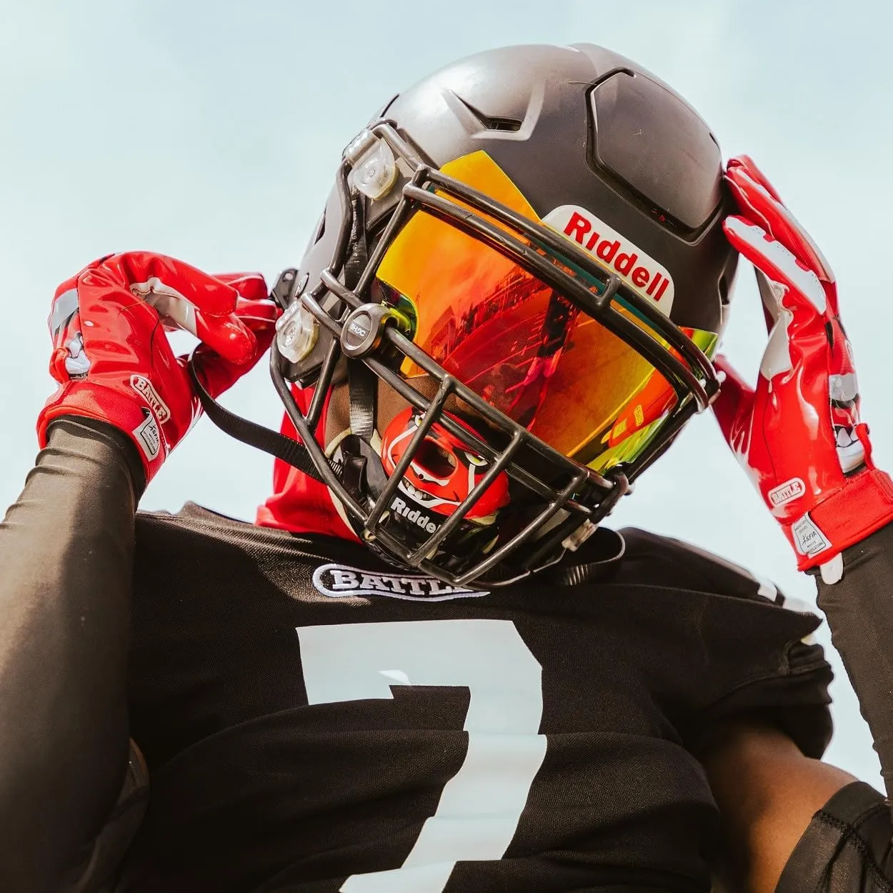 Battle Sports Oxygen Football Mouthguard - Football Mouth Guard with Strap, Superior Airflow & Better Performance, Maximum Breathability, Works with Braces