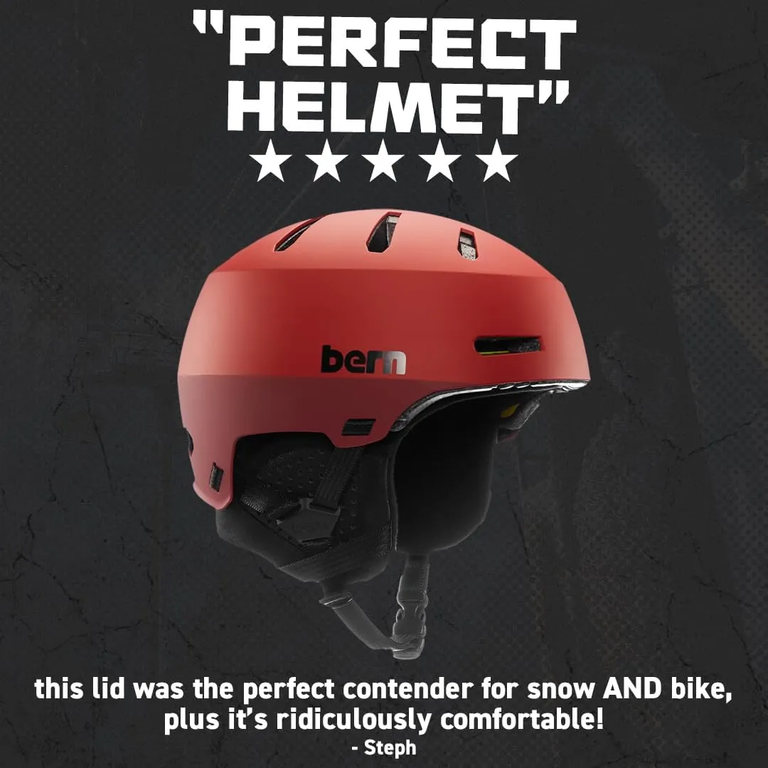 Bern Macon 2.0 Snowsports Ski and Snowboard Helmet for Men and Women, Brim Style, Multisport Certified, MIPS Rotational Impact Protection, Adjustable Fit, Removable Liner, Anti-Fog Ventilation