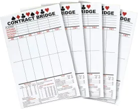BEST PAPER GREETINGS 250 Sheets Contract Bridge Score Pads and Tallies, Game Scoring Cards Supplies, Large Print with Trick Values (5 Notepads)