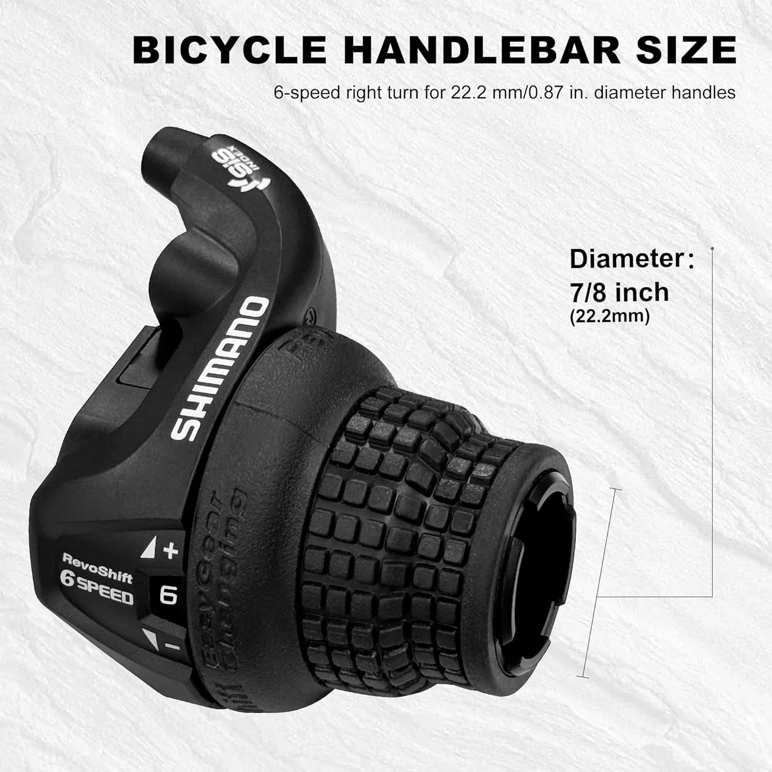 Bike Gear Shifters 6 Speed, Bicycle Revoshift Right SL-RS25-6 6R Shift Lever Bicycle Twist Grip Thumb Gear Shifter for MTB Folding Mountain Bike (RS25-6R)