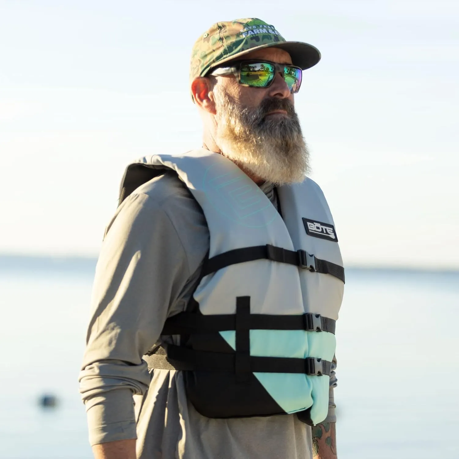 BOTE Universal Adult Unisex Foam PFD Vest Life Jackets for Adults USCG Approved PFD Adjustable Buckles Chest Size S-L 30-52 inches Customized Fit Multiple Sizes