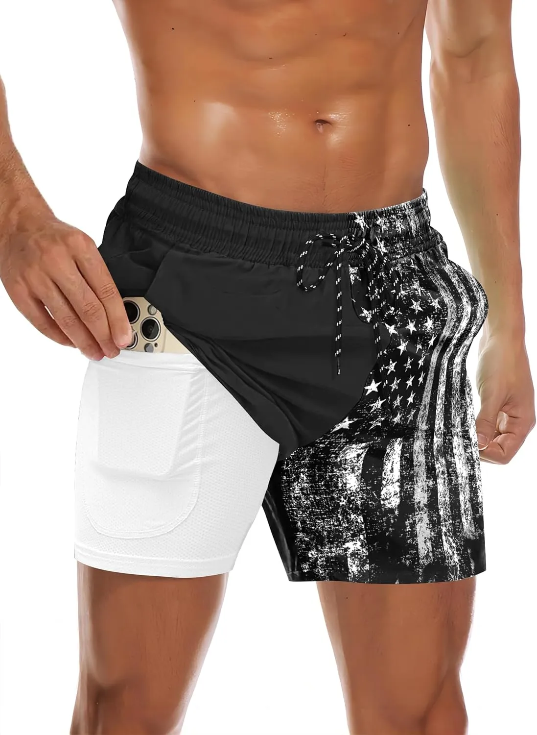 COOFANDY Men's Swim Trunks Quick Dry Bathing Suit with Pockets Swimwear Beach Board Short Swimsuit S-XXL