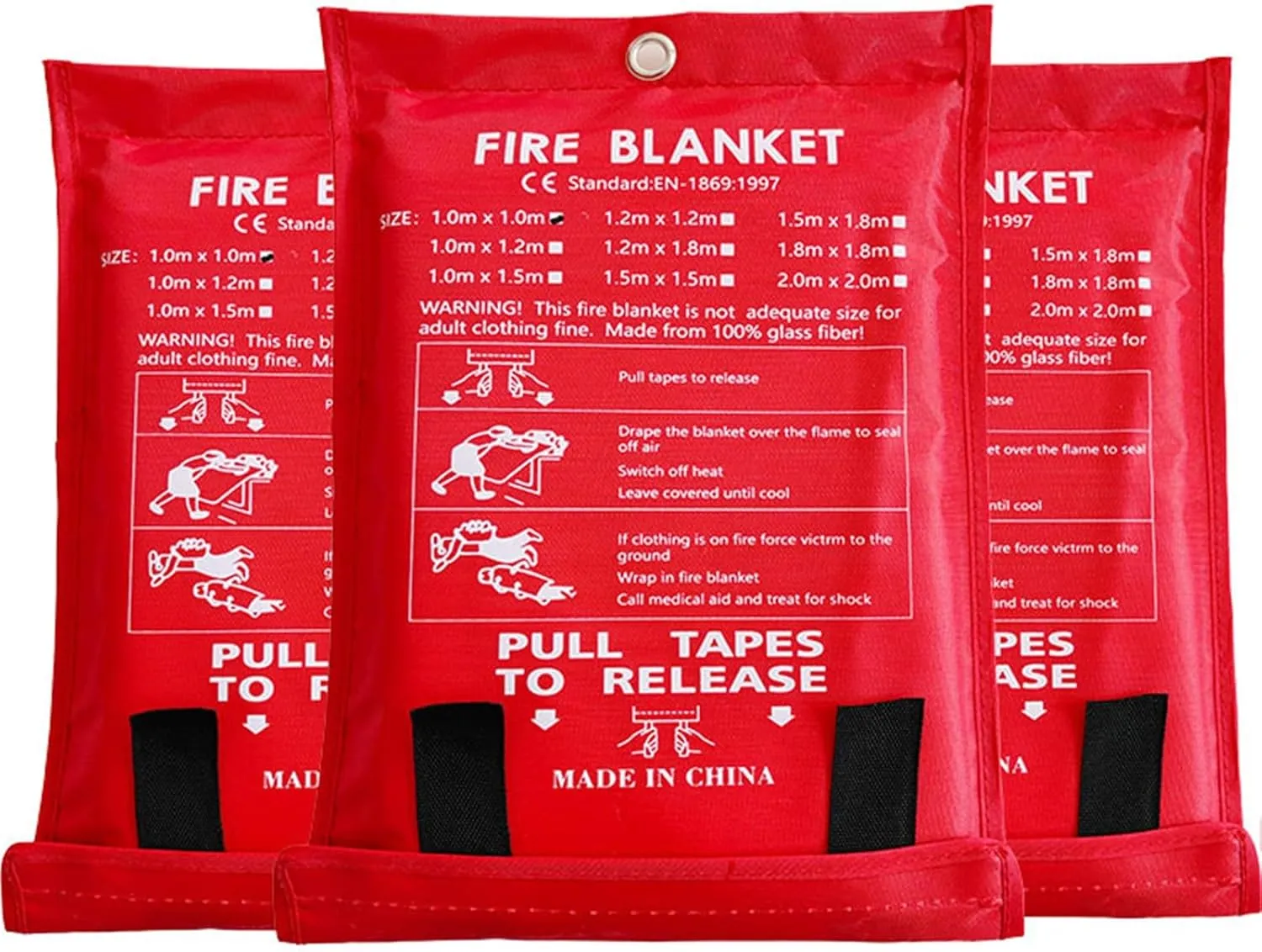 DIYCAM Emergency Fire Blanket - Fire Suppression Blanket for Kitchen, Grill, Car, Office, Warehouse 1pcs, Small