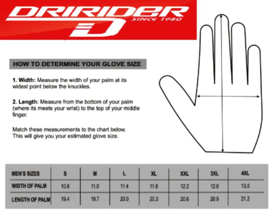 DRIRIDER HURRICANE BLACK GLOVES