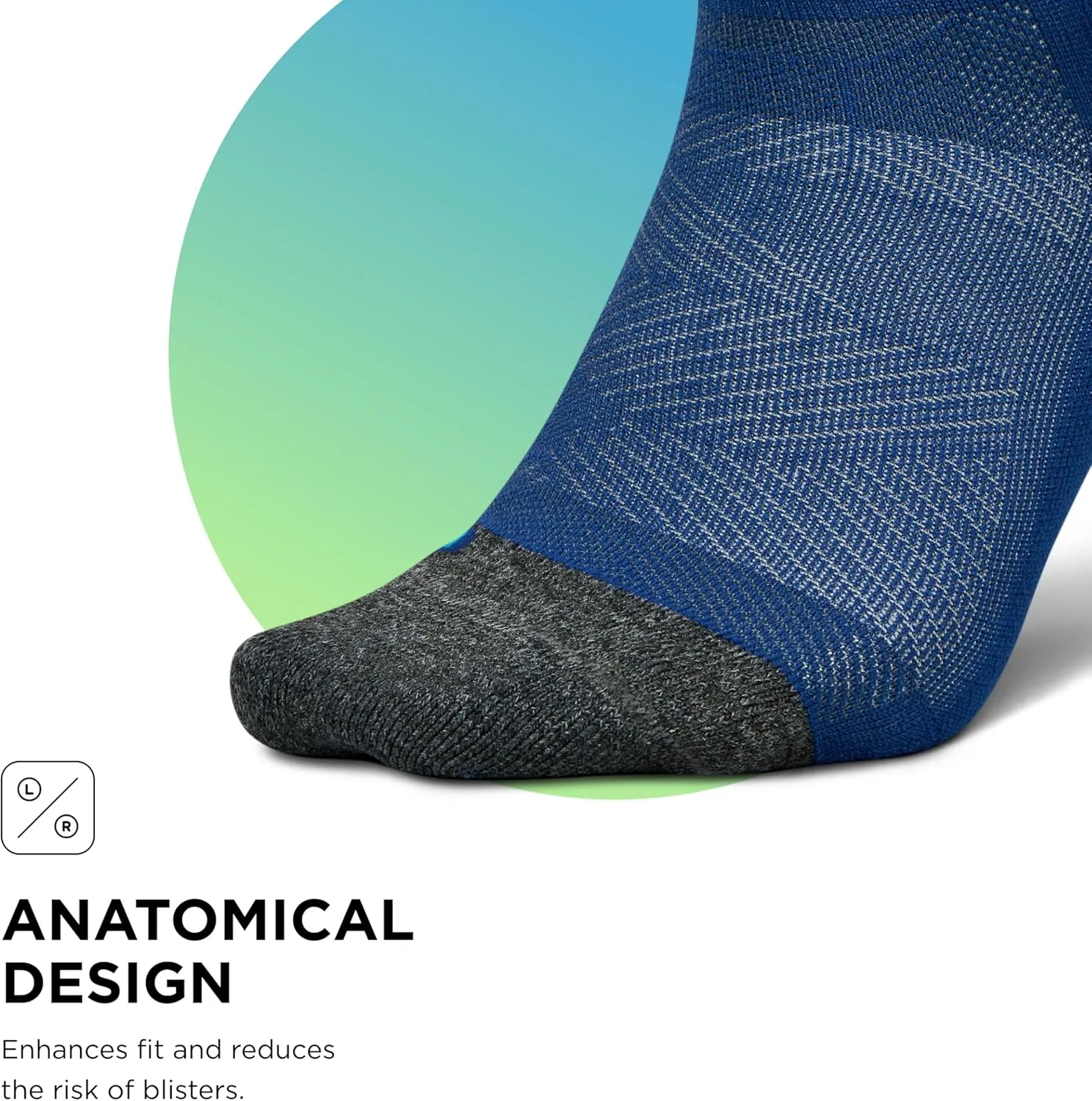 Feetures Elite Light Cushion Mini Crew Sock - Sport Sock with Targeted Compression - (1 Pair)