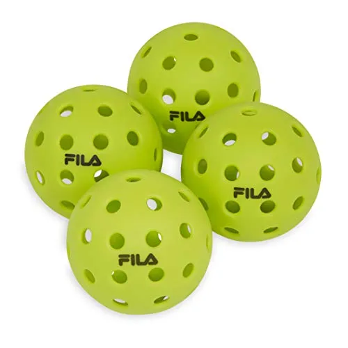FILA Accessories Pickleball Net Set - Includes Pickleball Paddles Set of 4 with Regulation Size 4 Outdoor Balls & 10ft All-Weather Mesh Net for Indoor or Outdoor Use - Lightweight, Quick & Easy Setup