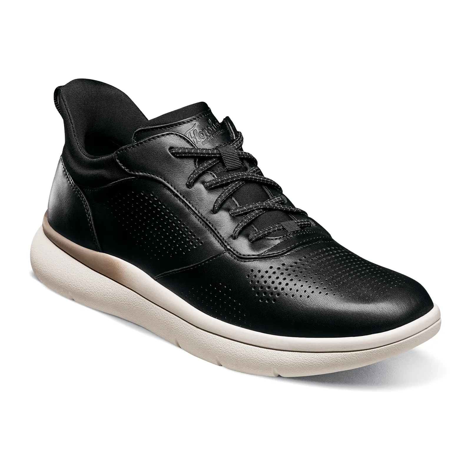 Florsheim Fleet Perf Toe Elastic Lace Sneaker (Men) - Black