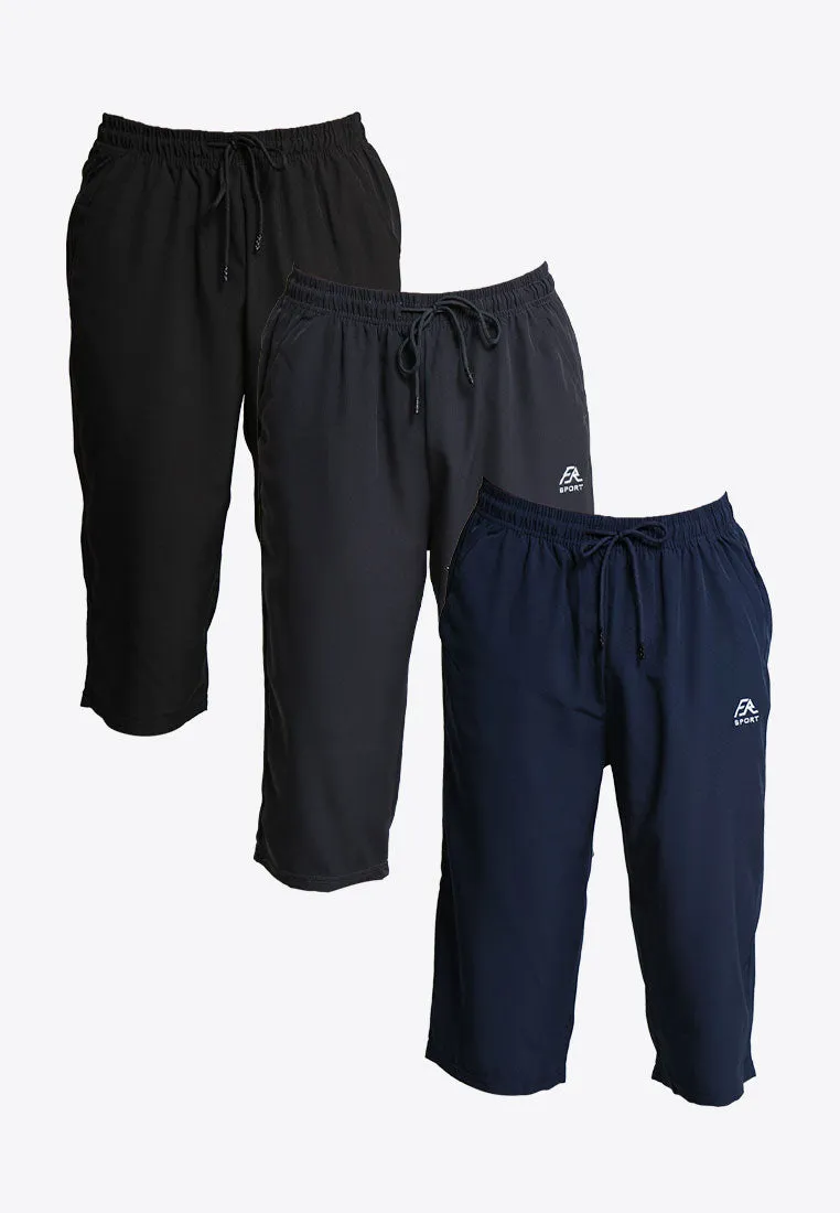 Forest Stretchable Dri-Fit 3 Quarter Quick Dry Short Pants Men | Seluar Pendek Lelaki - 65797