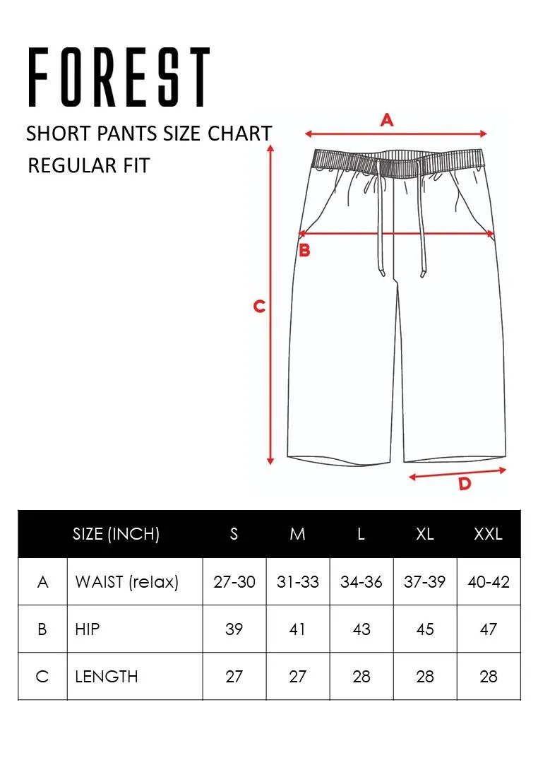 Forest Stretchable Dri-Fit 3 Quarter Quick Dry Short Pants Men | Seluar Pendek Lelaki - 65797