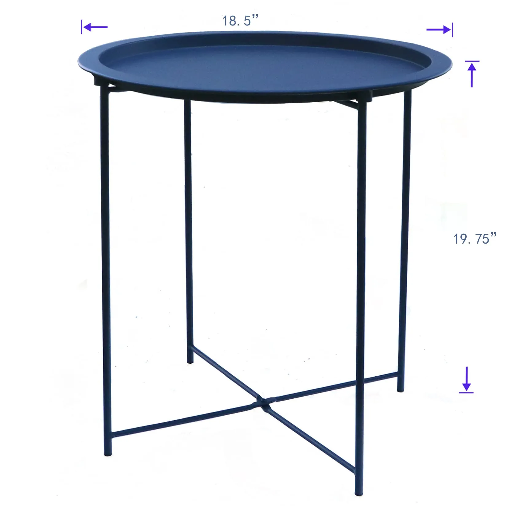 GadnRm End Table, Small Round Steel Table, Folding Metal TV Tray Side Table for Small Space, Waterproof Coffee Table, Sofa Side Table 。