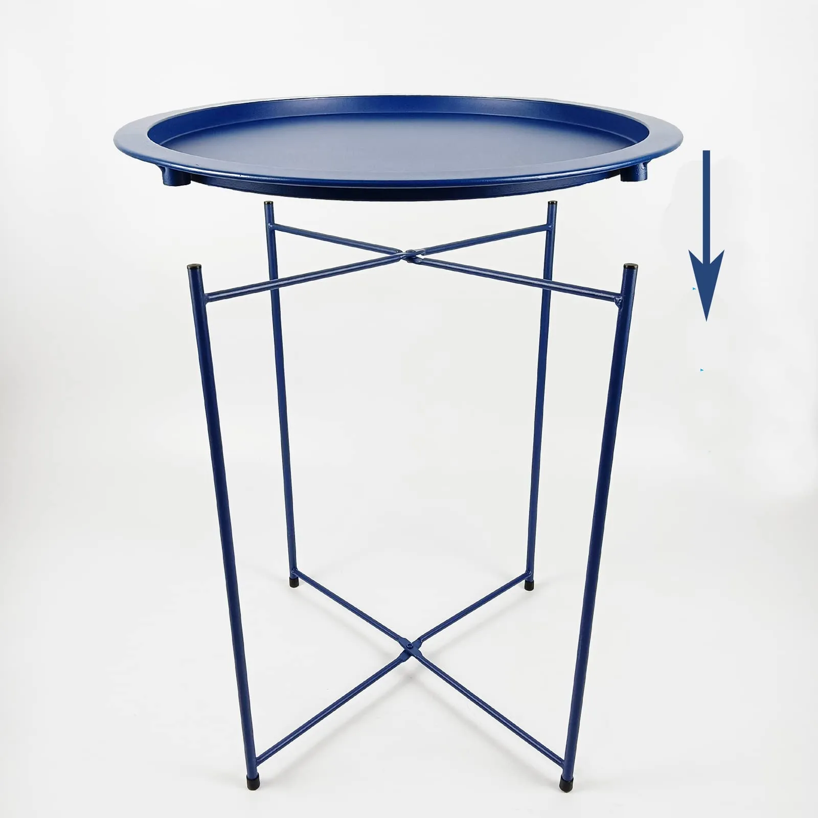 GadnRm End Table, Small Round Steel Table, Folding Metal TV Tray Side Table for Small Space, Waterproof Coffee Table, Sofa Side Table 。