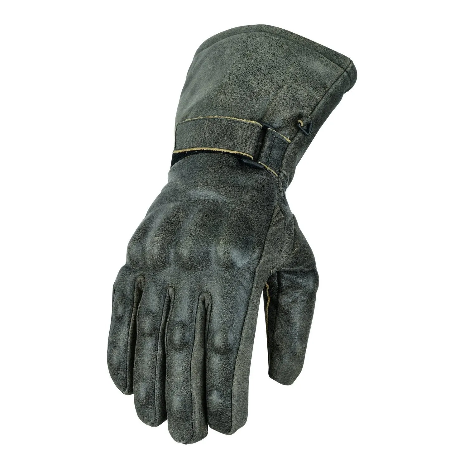 Gallanto Motorcycle Armoured Thinsulate Leather Winter Long Gloves Biker