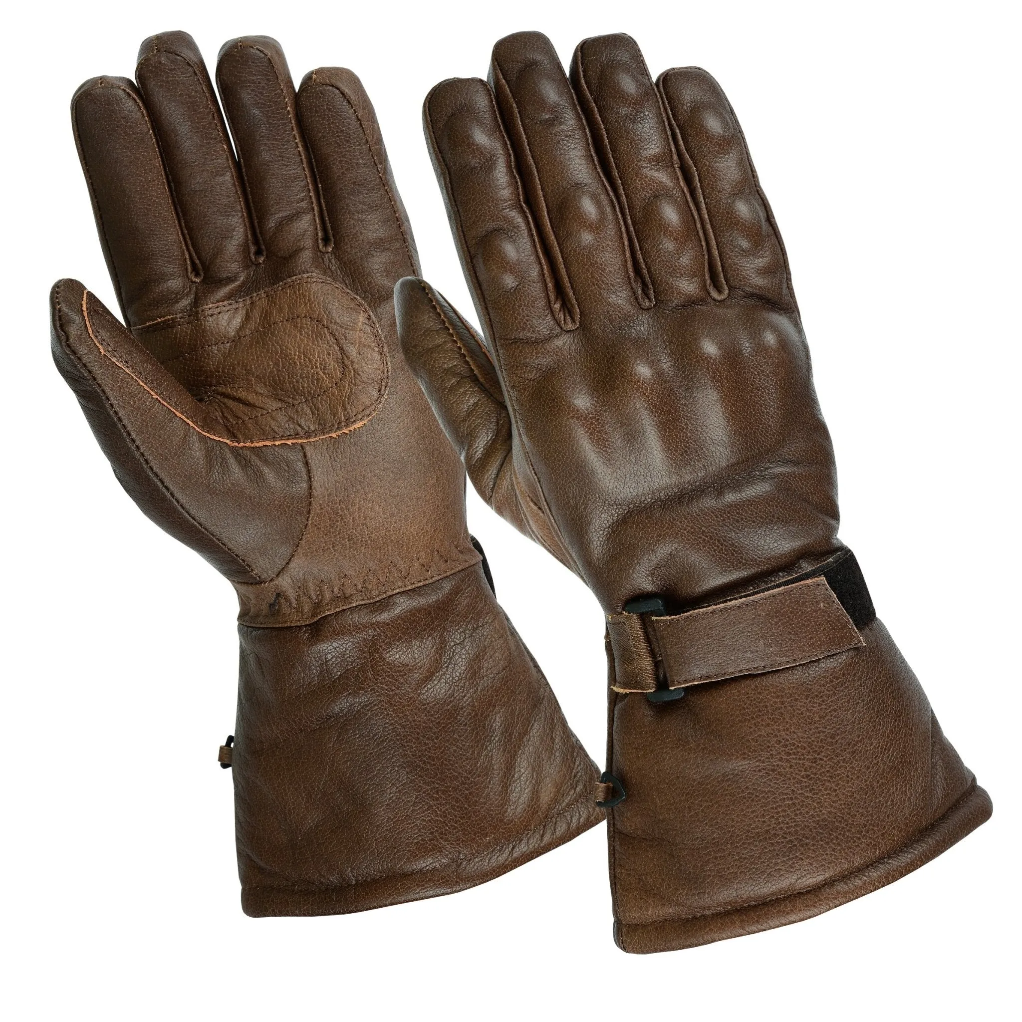 Gallanto Motorcycle Armoured Thinsulate Leather Winter Long Gloves Biker