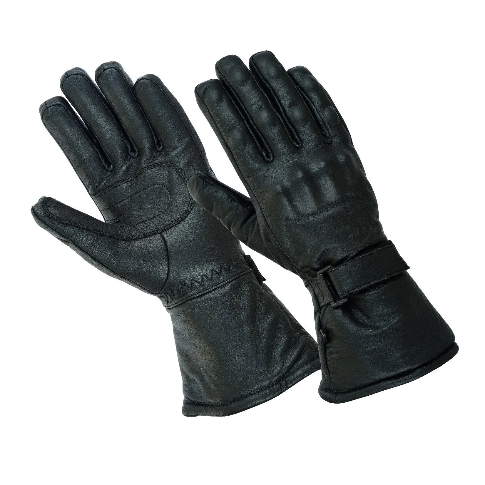 Gallanto Motorcycle Armoured Thinsulate Leather Winter Long Gloves Biker