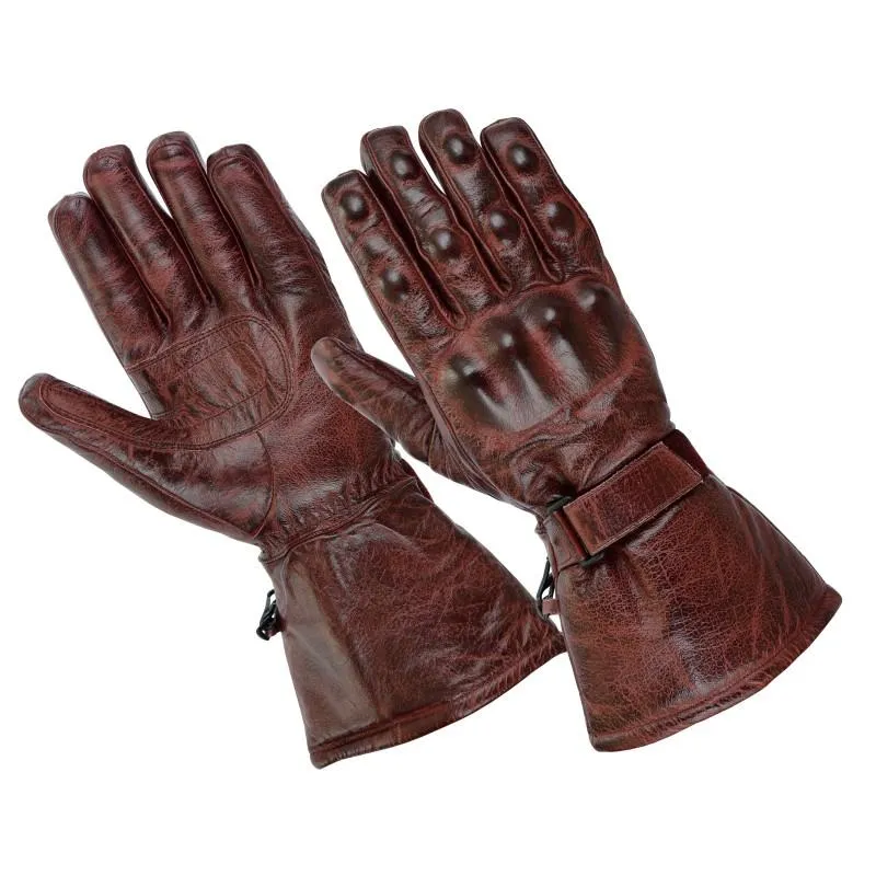 Gallanto Motorcycle Armoured Thinsulate Leather Winter Long Gloves Biker