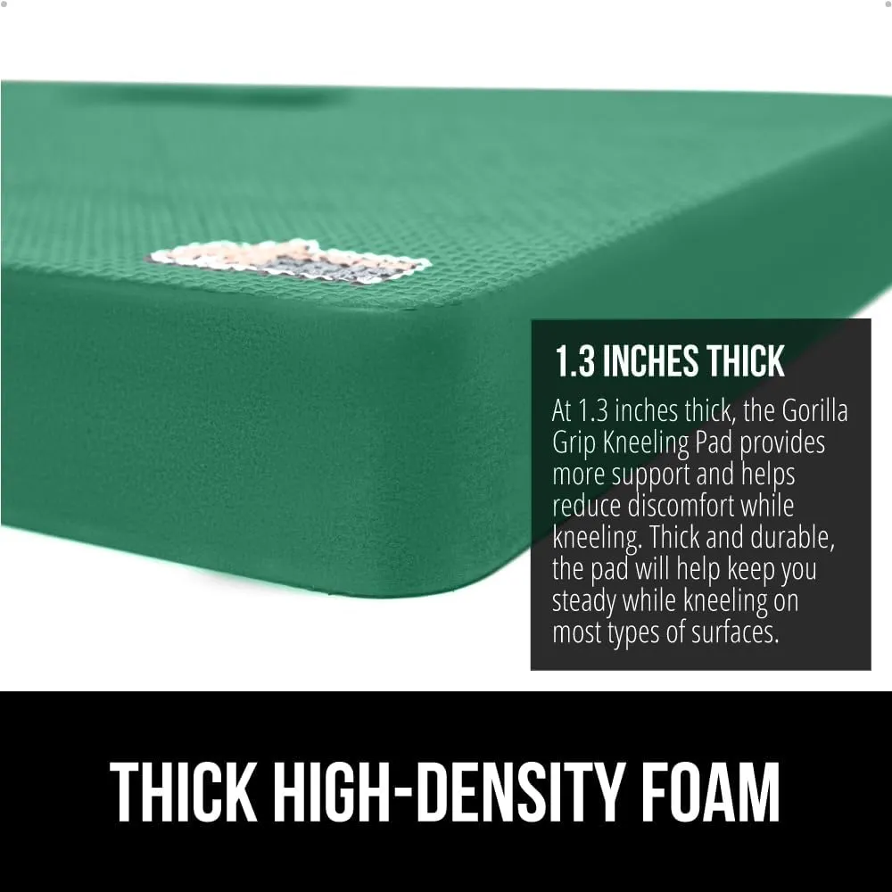 GORILLA GRIP Extra Thick Patent Pending Garden Kneeling Pad, Supportive Soft Foam Knee Cushioning for Gardening, Water Resistant Construction, Bathing Baby, Workout Supplies, Lightweight