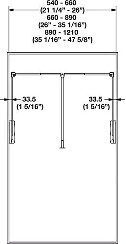 Hafele 805.31.323 Pull Down Closet Wardrobe Rod Lift, Heavy Duty 33 lbs Load Capacity Black