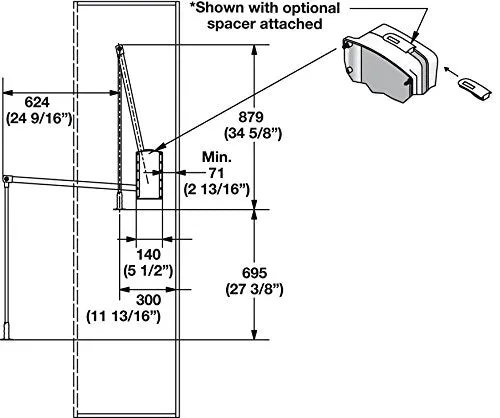 Hafele 805.31.323 Pull Down Closet Wardrobe Rod Lift, Heavy Duty 33 lbs Load Capacity Black