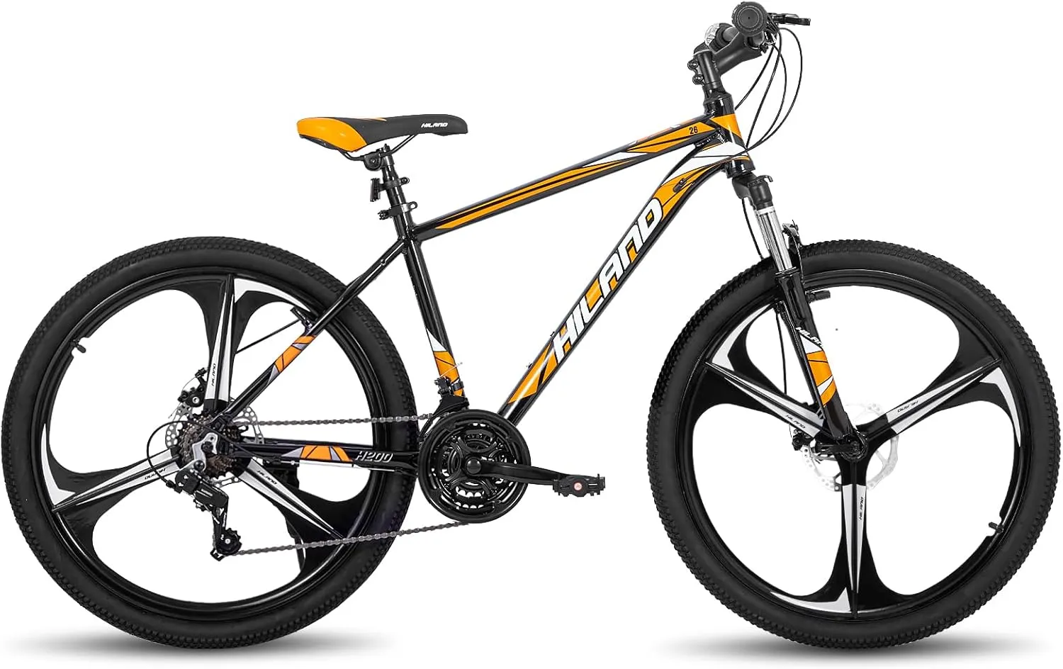 HH HILAND 26'' Mountain Bike, 3 6 Spokes, 21 Speeds Drivetrain, Aluminum Frame 26 Inch Wheels, Disc-Brake Bike for Men Women Men's MTB Bicycle