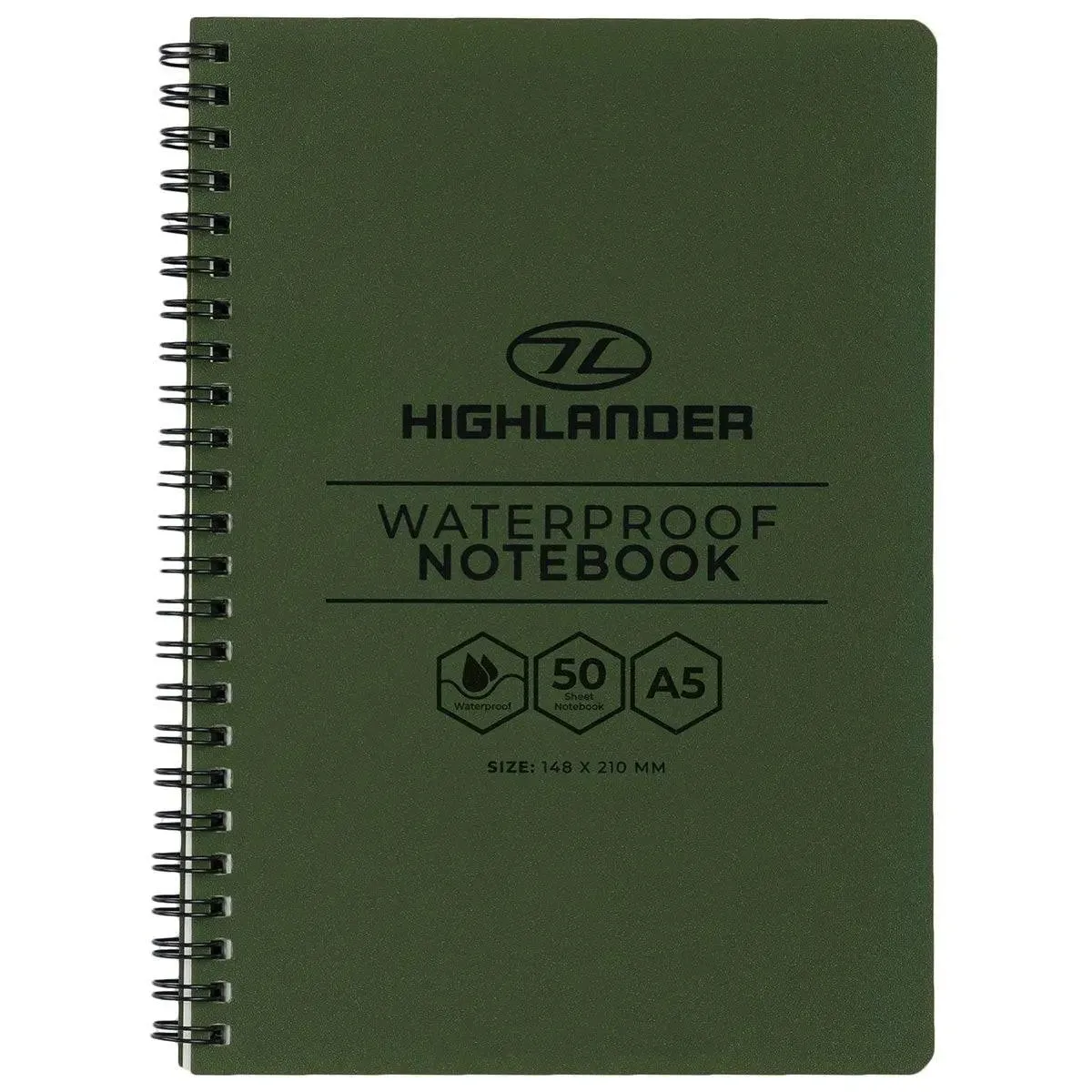 Highlander A5 Waterproof Notebook Olive Green