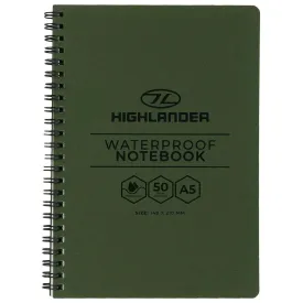 Highlander A5 Waterproof Notebook Olive Green