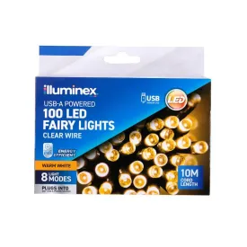 illuminex USB-A Fairy Lights Warm White 100LED 274772