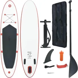 Inflatable Stand Up Paddle Board Set for Adventure, Comfort, and Fun,1 Adult Capacity, Includes Oar and Pump, Red and White