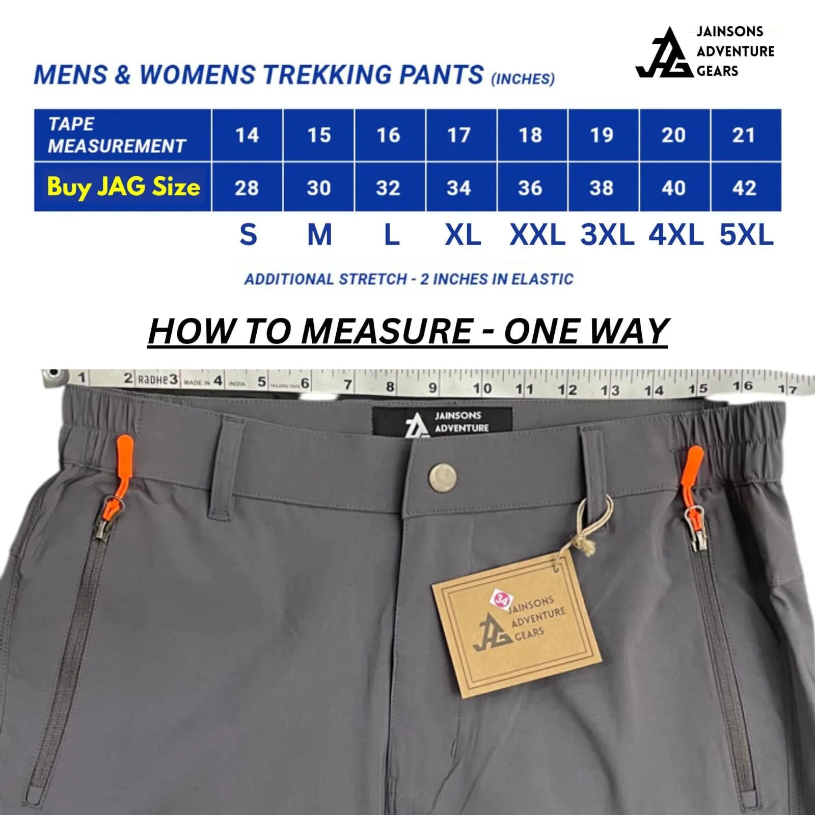 JAG Discovery Series | Quick Dry Convertible Trekking, Hiking & Travel Pants | Breathable Fabric | Stretchable Fabric | Unisex Design