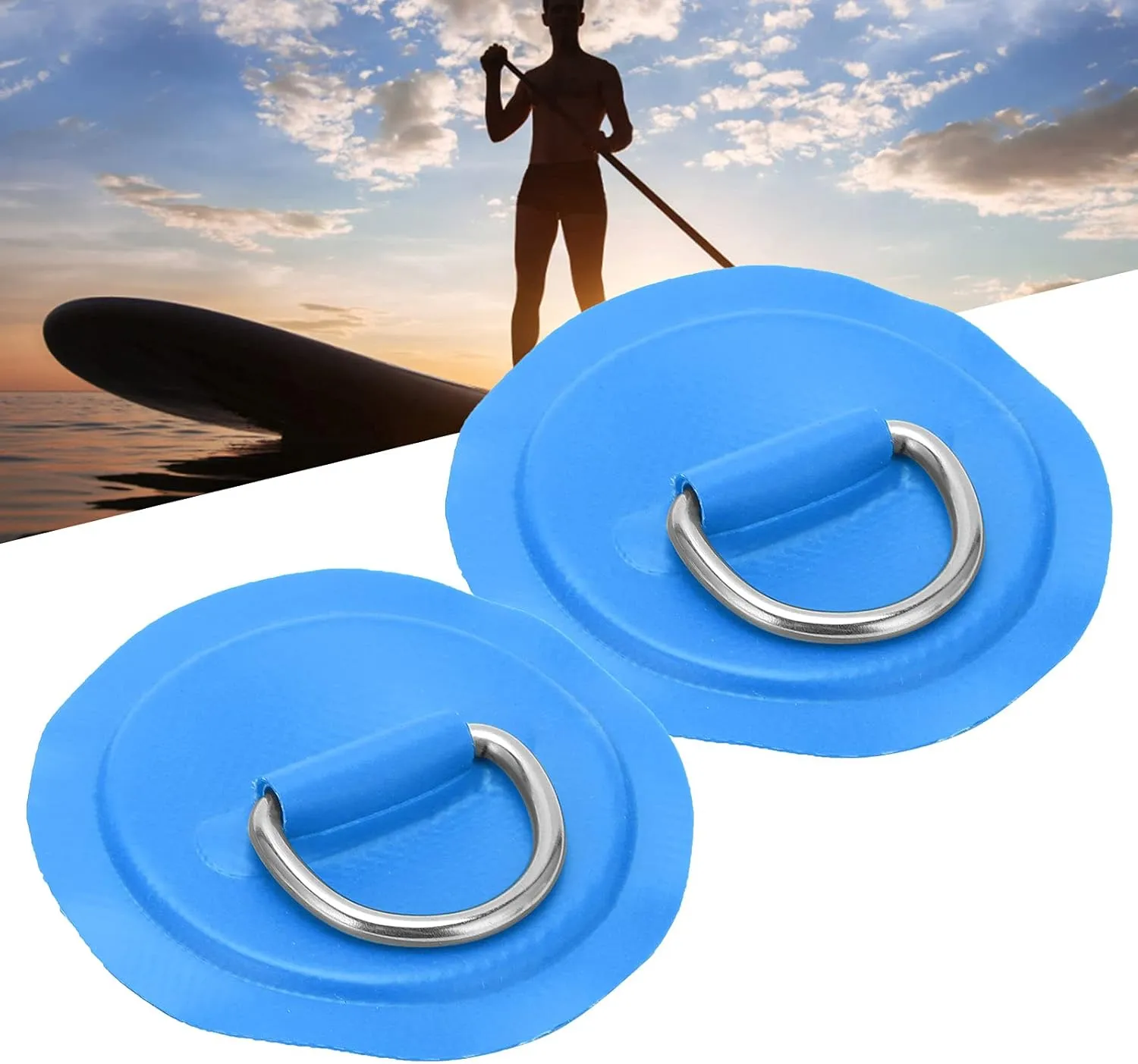 Kayak D Ring Patch, PVC D Ring Pad Kayak Tie Down Fitting D Ring Pad Patch Patch Stand Up Paddleboard for Inflatable Boat Raft Dinghy Canoe Surfboard