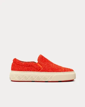 Ladybug Raffia & Leather Piper Red Slip On Sneakers