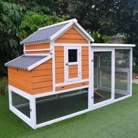 Large Chicken Coop Hen House with Run Built in