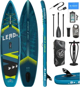 Lead 11 x 33" / 1235" Extra Wide Inflatable Stand Up Paddle Board - Premium SUP Board Kit - Ultra Stable Paddleboard for Adults & Youth - All Skill Levels - for Lakes, Oceans & Fishing