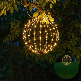 LED Light Ball Yard Decoration Pathway Lights Sphere Light Fold Flat Metal Frame Indoor Outdoor Waterproof Garden Lights