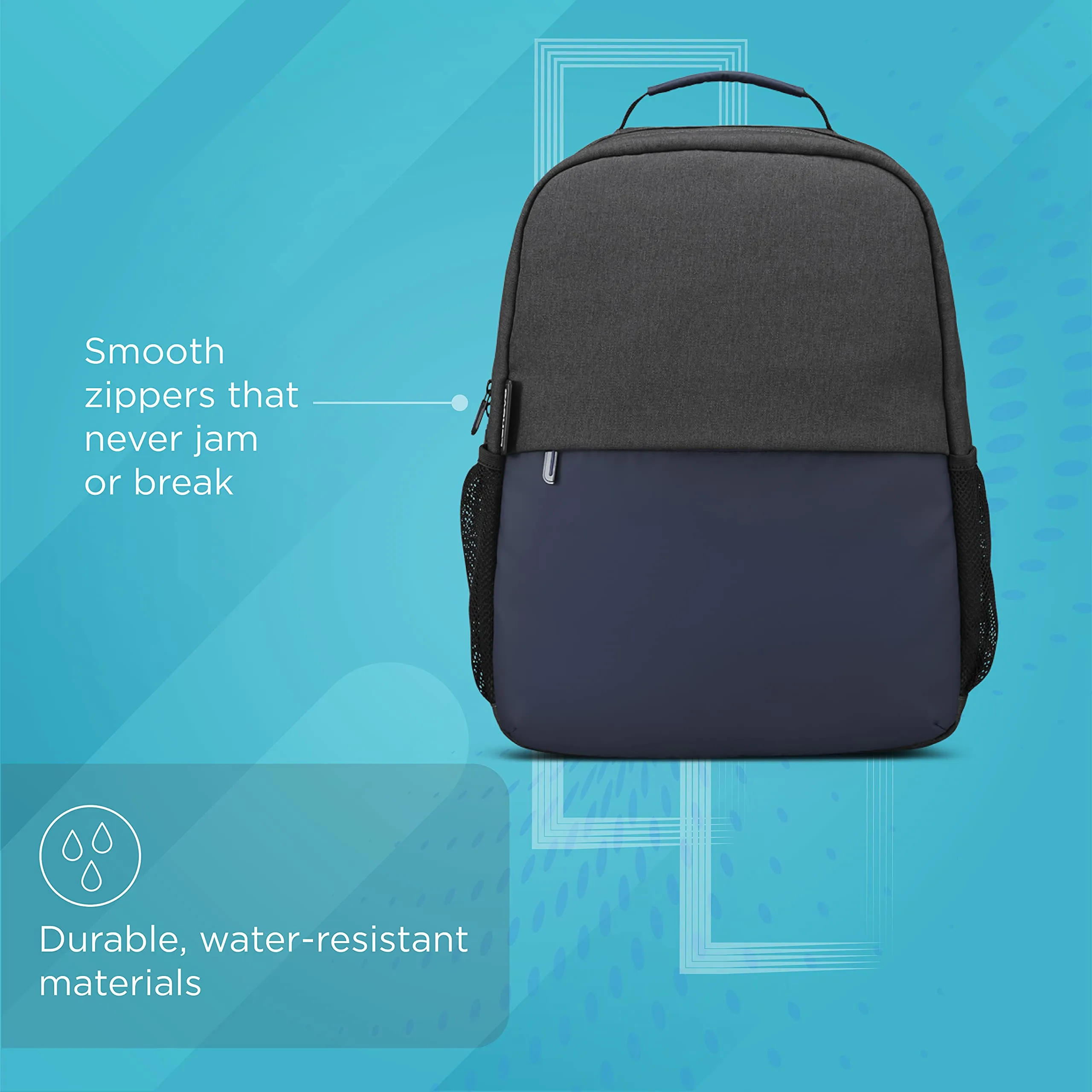 Lenovo 15.6" Slim Everyday Backpack, Compact, Water-resistant, Organized storage:Laptop sleeve,tablet pocket,front workstation,2-side pockets,Padded adjustable shoulder straps