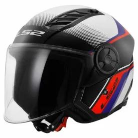 Ls2 Of616 Airflow Cover Open face Hemet White Blue Red -06