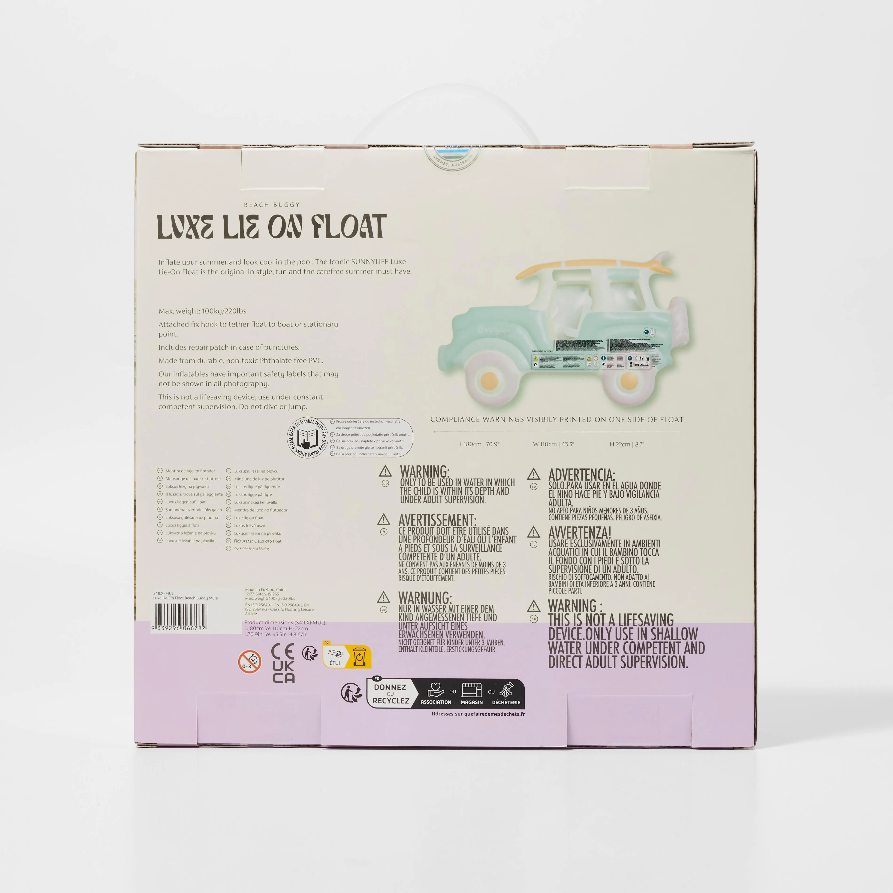 Luxe Lie-On Float Beach Buggy Multi