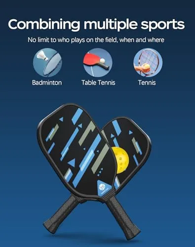 Muitcdo Pickleball Paddles Set of 4, USAPA Approved Pickleball Set with 4 Balls and 1 Carry Bag 4 Replacement Grips, Light Pickleball Rackets for Beginners and Intermediates Racquet for Men Wowen