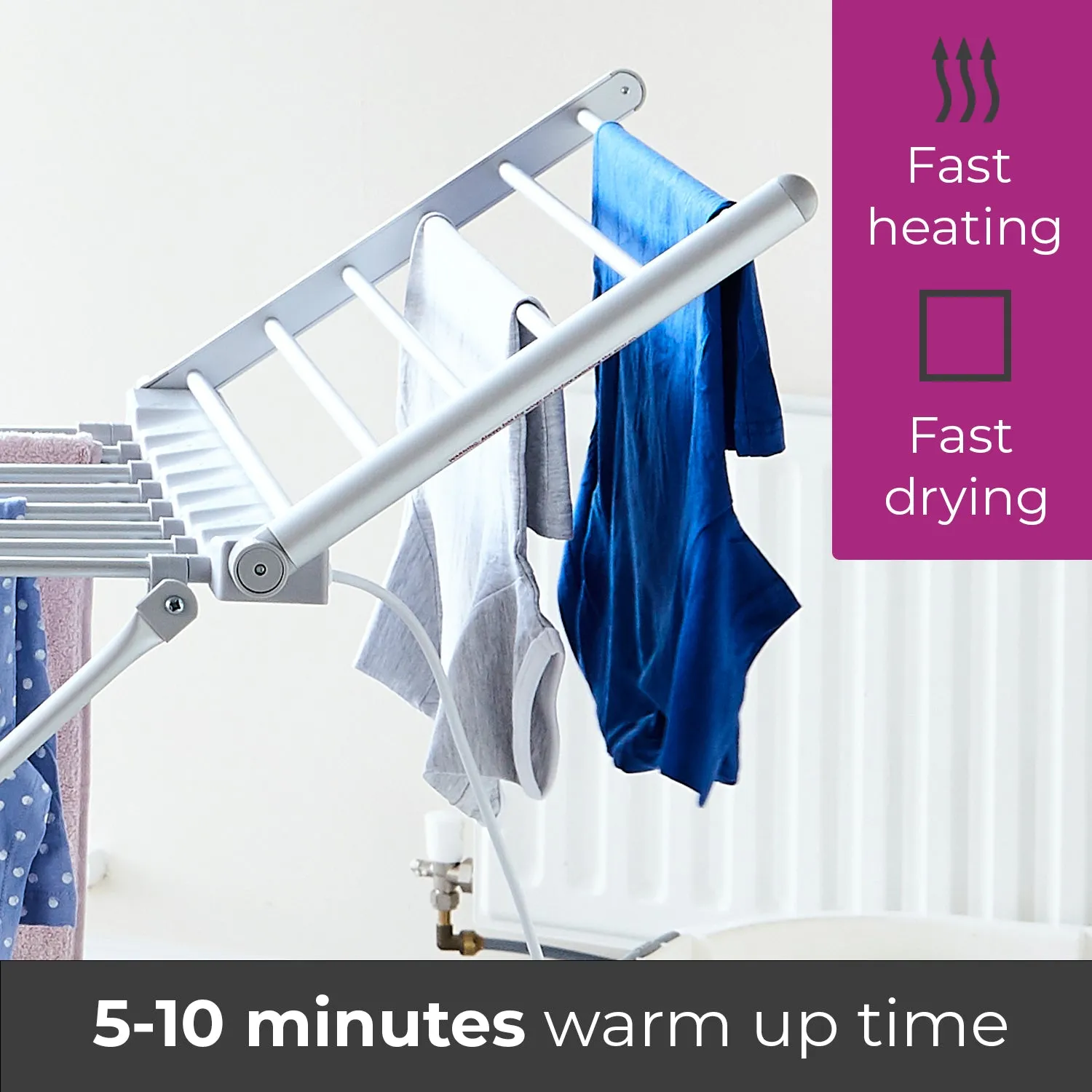 Neo Electric Heated Winged Airer Clothes Dryer Rack