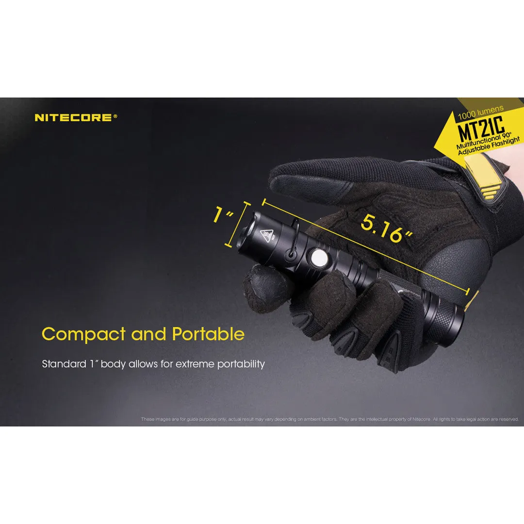 Nitecore MT21C Multifunctional 90 Degree Adjustable Flashlight (1000 Lumens | 18650 Lithium)