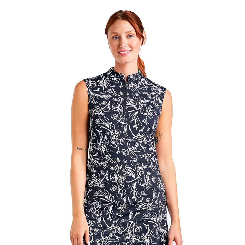 NVO Linnea Mock Neck Womens Sleeveless Golf Polo