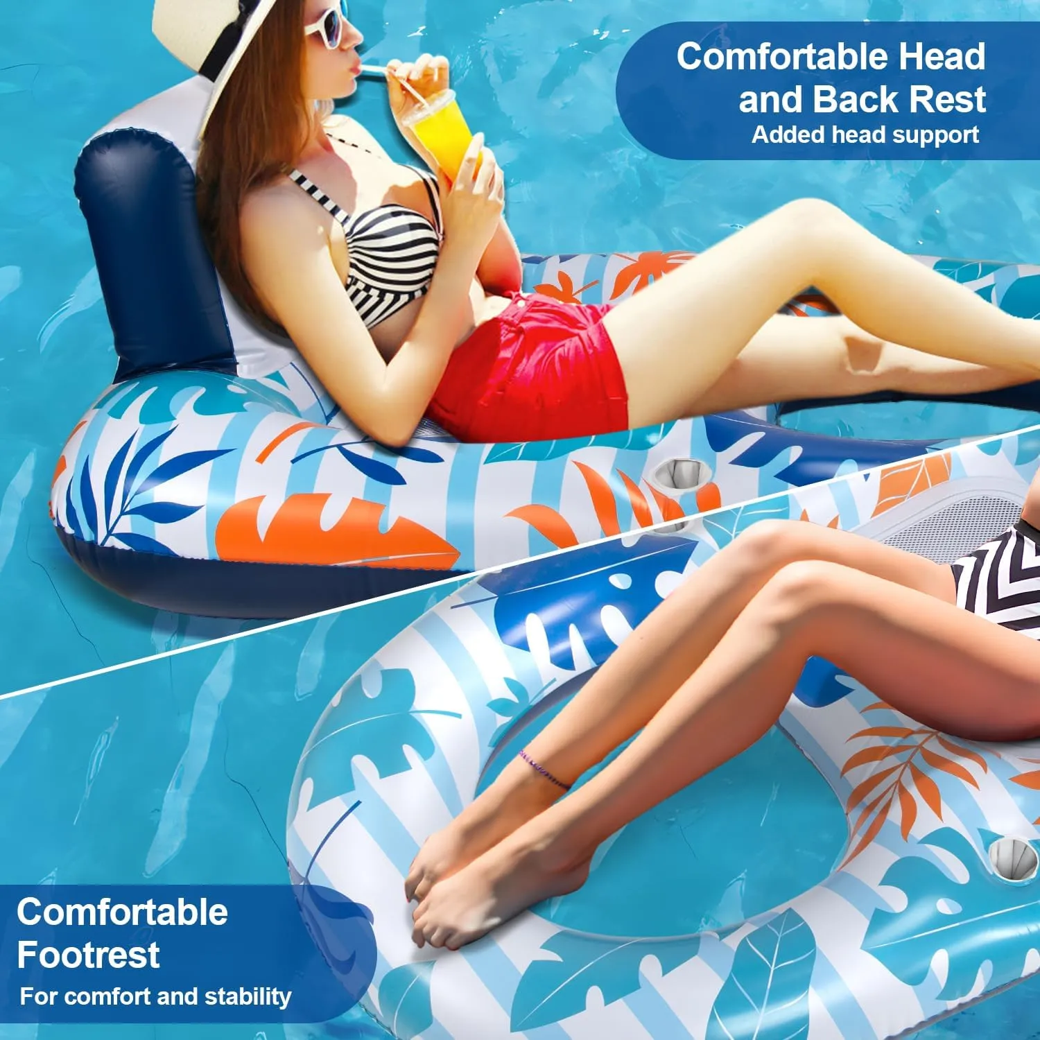 OOOPSIUN Inflatable Pool Floats Lounger Adult - Water Swimming Pool Float Lounge Raft for Pool Party Supplies/Beach/Lake/Tanning Floats